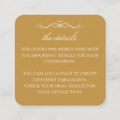 Modern Elegant Gold & White Wedding QR Details Begleitkarte (Vorderseite)