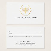 Modern & elegant Golden Honey Beekeeper Geschenkka (Vorne & Hinten)