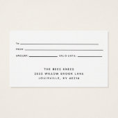 Modern & elegant Golden Honey Beekeeper Geschenkka (Rückseite)