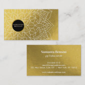 Modern Elegant GoldMandala Muster Yoga Instructor Visitenkarte (Vorne/Hinten)