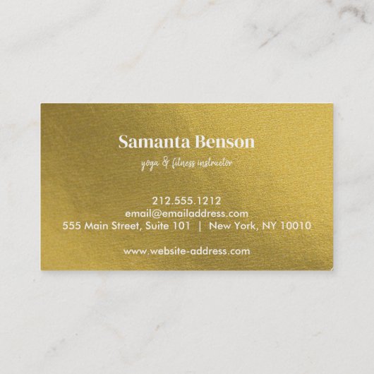Modern Elegant GoldMandala Muster Yoga Instructor Visitenkarte (Rückseite)