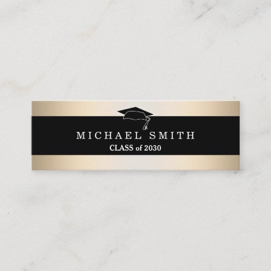 Modern Elegant Graduation Name Card Telefonnummerkarte (Vorderseite)