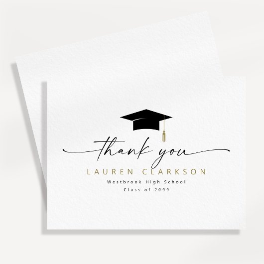 Modern Elegant Graduation Thank You Note Card Einladung