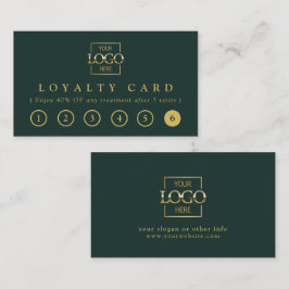 Modern Elegant Green & Gold Business Logo Reward Treuekarte
