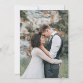 Modern Elegant Greenery Photo Overlay Pink Wedding Einladung (Rückseite)