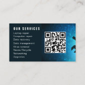 Modern Elegant Grey Blue Circuit Computer Repair Visitenkarte (Rückseite)