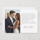 Modern, elegant, Handschrift 4 Fotos Danke Ca (Rückseite)