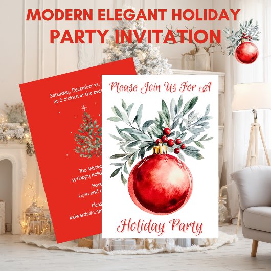 Modern Elegant Holiday Party Invitation Einladung
