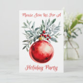 Modern Elegant Holiday Party Invitation Einladung (Stehend Vorderseite)