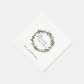 MODERN ELEGANT HOLLY BERRY WREATH CHRISTMAS SERVIETTE (Ecke)