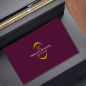Modern Elegant in Burgundy und Gold Monogram Visitenkarte
