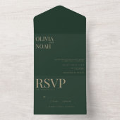 Modern & elegant in einer grünen Einladungskarte All In One Einladung (Innen Boden)