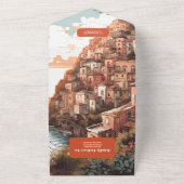 Modern Elegant Italy Destination Wedding All In One Einladung (Außenbereich)