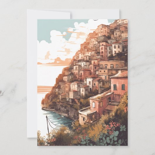 Modern Elegant Italy Destination Wedding Einladung (Rückseite)