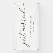 Modern Elegant Just Married Wedding Car Banner (Vertikal)