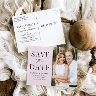Modern Elegant Lavender Photo Save the Date Ankündigungspostkarte