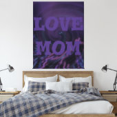 Modern elegant_lila_black_pink_Liebe Mom_design Leinwanddruck (Insitu (Schlafzimmer))