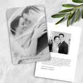 Modern Elegant Love and Thanks Photo Wedding Dankeskarte