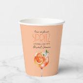Modern Elegant Love at First Spritz Bridal Shower Pappbecher (Rückseite)