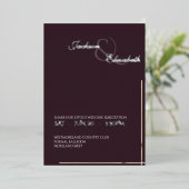 Modern Elegant Luxury Plum Noir Wedding Silver Folieneinladung (Stehend vorne)