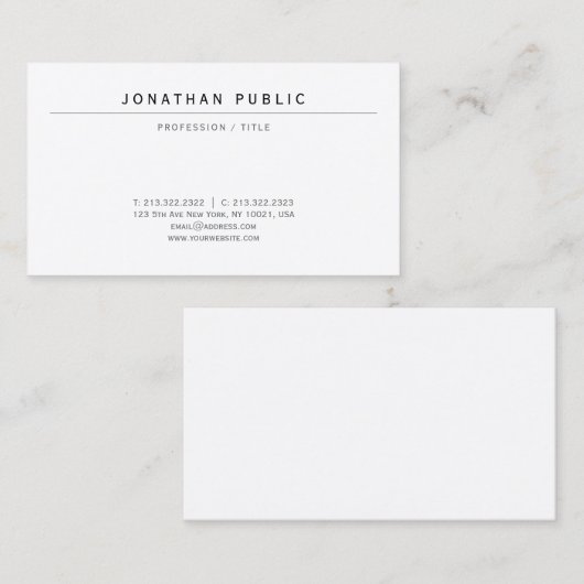 Modern Elegant Luxury Signature UV Gloss Paper Visitenkarte (Vorne/Hinten)