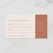 Modern Elegant Makeup Artist Appointment Card Visitenkarte (Rückseite)