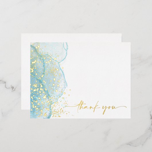Modern & elegant Marmorfolien Dank Karte (Vorderseite/Rückseite)