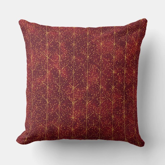 Modern,Elegant ,Maroon Gold Pattern  Kissen (Vorderseite)