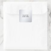 Modern Elegant Metallic Silver Your Custom Text Quadratischer Aufkleber (Tasche)
