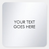 Modern Elegant Metallic Silver Your Custom Text Quadratischer Aufkleber (Vorderseite)
