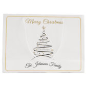 Modern Elegant Minimal Christmas Tree  Große Geschenktüte (Rückseite)