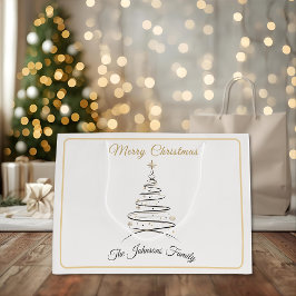 Modern Elegant Minimal Christmas Tree  Große Geschenktüte