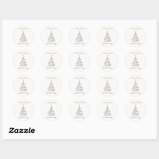 Modern Elegant Minimal Christmas Tree Sticker (Blatt)
