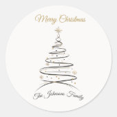 Modern Elegant Minimal Christmas Tree Sticker (Vorderseite)