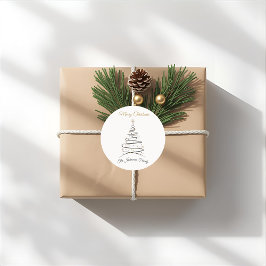 Modern Elegant Minimal Christmas Tree Sticker