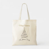 Modern Elegant Minimal Christmas Tree Tote Bag Tragetasche (Rückseite)