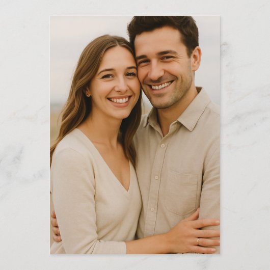 Modern Elegant Minimal Photo Elopement Einladung (Rückseite)