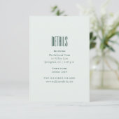 Modern Elegant Minimal QR Code Wedding Details Enc Begleitkarte (Stehend Vorderseite)
