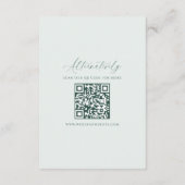 Modern Elegant Minimal QR Code Wedding Details Enc Begleitkarte (Rückseite)