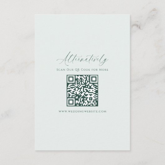 Modern Elegant Minimal QR Code Wedding Details Enc Begleitkarte (Rückseite)