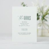 Modern Elegant Minimal QR Code Wedding Details Enc Begleitkarte (Stehend Vorderseite)