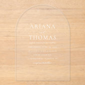 Modern Elegant Minimal Wedding Acryleinladungen (Vorderseite)