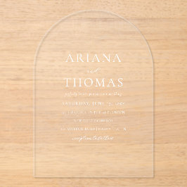 Modern Elegant Minimal Wedding Acryleinladungen