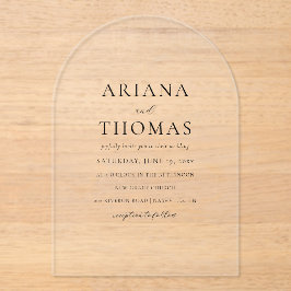 Modern Elegant Minimal Wedding Acryleinladungen