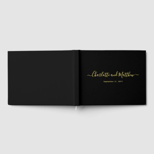 Modern Elegant Minimalist Chic Personalize Wedding Gästebuch (Voll)