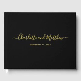 Modern Elegant Minimalist Chic Personalize Wedding Gästebuch
