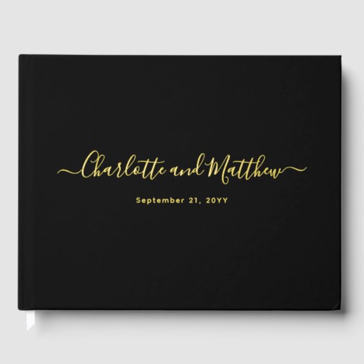 Modern Elegant Minimalist Chic Personalize Wedding Gästebuch (Vorderseite)