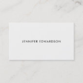 Modern elegant minimalist plain white professional visitenkarte (Vorderseite)