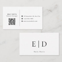 Modern Elegant Minimalist QR Code Business Card