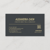 Modern Elegant Minimalist QR Code Visitenkarte (Rückseite)